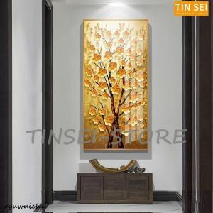 油絵 絵画 寝室 玄関 飾り 壁掛け インテリア美術品 風景絵 木の絵 印象派 額装