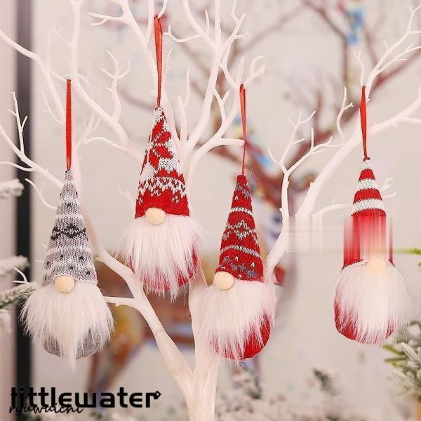クリスマス ツリーアクセサリー 飾り 人形 ニットセーターサンタ 5点セット かわいい 北欧 おしゃ...