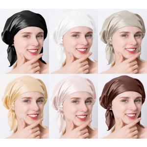 送料無料 シルクナイトキャップ 天然シルク100% ロングヘア ショートヘア リボン 保湿 美髪 枝毛防止 つや髪 帽子 レディース 女性用 NCS03 フリーサイズ