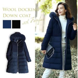 ダウン ダウンジャケット レディース ロング コート アウター 大きいサイズ ファー フォックス リアルファー 毛皮 20代 30代 40代 50代 60代 冬