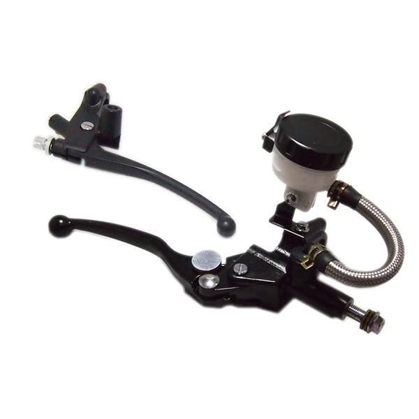 汎用 別体式油圧マスターシリンダー付左右レバー 黒 メッシュホース CBR NINJA ZZR ZX...