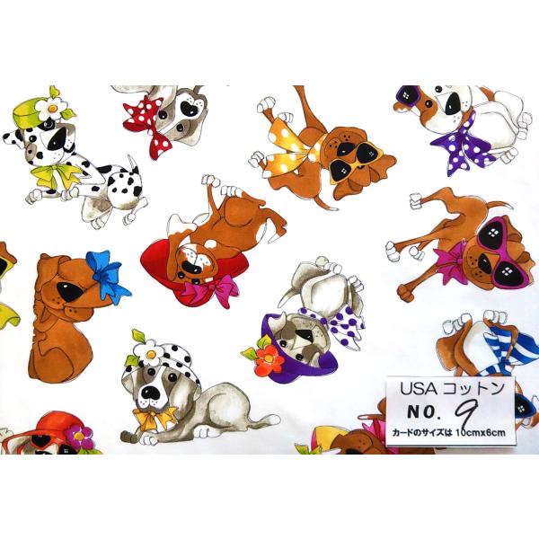 55cmX45cm 生地 ロラライハリス Tossed Go Doggies 入学入園 布  USA...