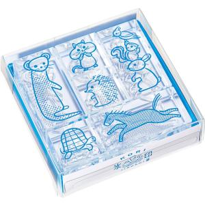 キングジム スタンプ 透明スタンプ 「氷印」 6個セット ドウブツセット CLSS-006 /【メール便OK】｜s-bunkadou