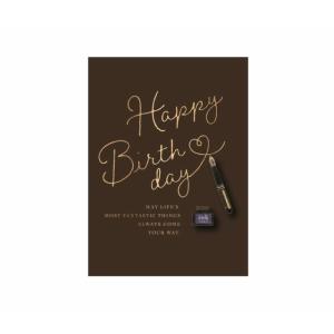 ウッドバースデーカード　万年筆 HC-1000119422 / Birthday Card お誕生お祝い / 【メール便OK】｜s-bunkadou