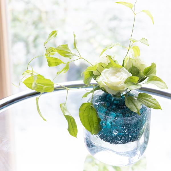 HenryDean ヘンリーディーン V.Cube キューブ ジャスパー ガラス花瓶 花器 一輪挿し