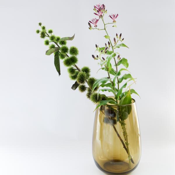HenryDean ヘンリーディーン ストロンボリS  オリーブ ガラス花瓶　花器