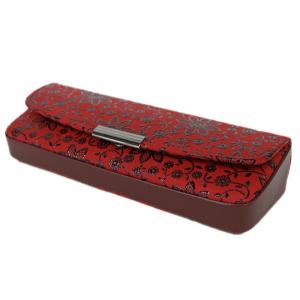 印傳屋 印伝 メガネケースL 4206 赤地鹿...の詳細画像2