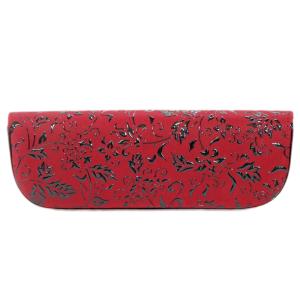 印傳屋 印伝 メガネケース4210 赤 黒 花...の詳細画像2