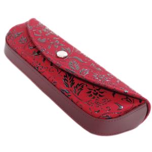 印傳屋 印伝 メガネケース4210 赤 黒 花...の詳細画像3