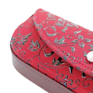 印傳屋 印伝 メガネケース4210 赤 黒 花...の詳細画像5