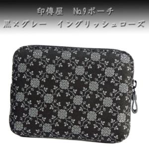 印傳屋（INDEN-YA） 印伝 財布 二つ折り札入 7527 紺地鹿革 赤漆 黒漆