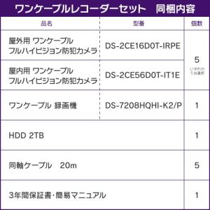 週間売れ筋 の防犯カメラ 監視カメラ 5台 屋外用 屋内用 から選択 防犯カメラセット 8ch Hd Tvi ワンケーブル 録画機 Hdd2tb付属 あす楽 の