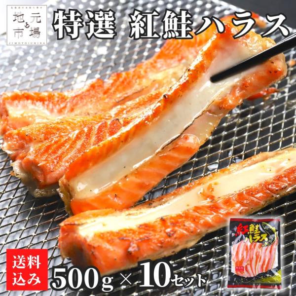 鮭 ハラス 5kg (500g×10) 紅鮭 サーモン 無添加 5キロ はらす 真空パック 鮭 さけ...