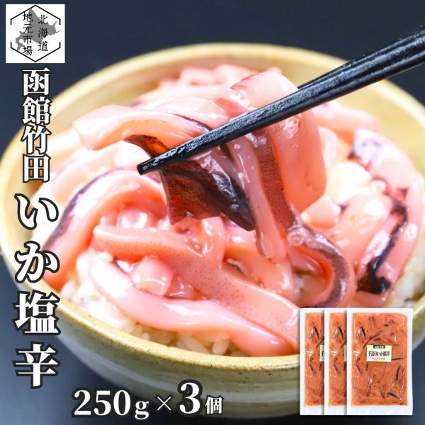 父の日 函館 竹田食品 手造り いか塩辛 250g×3 塩から 冷蔵 珍味 海産物 おつまみ 北海道...