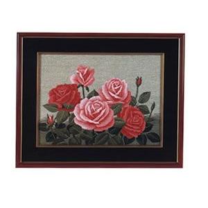文化刺繍キット No456 くじゃくと牡丹（4号） : ビワミンと文化刺繍の