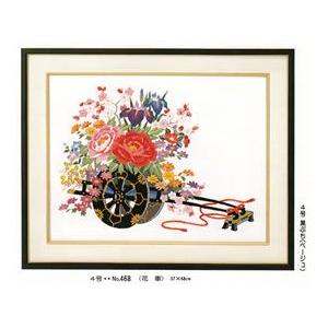 文化刺繍キット No456 くじゃくと牡丹（4号） : ビワミンと文化刺繍の