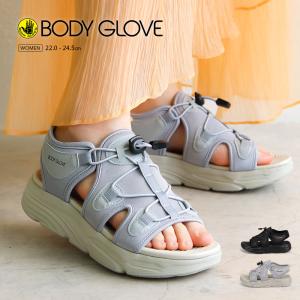 スポーツサンダル レディース 厚底 サンダル 軽い アウトドア スポサン 黒 ブラック グレー ボディグローブ Body Glove 6003