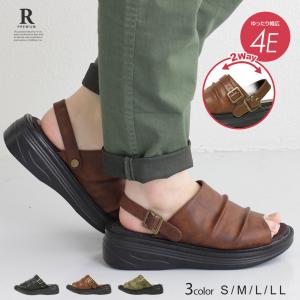 R-PREMIUM 幅広 甲高 4E 軽量 2way サンダル レディース 歩きやすい 旅行 カジュアル コンフォートサンダル レディース 511