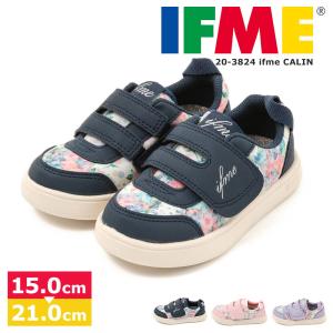 イフミー 子供靴 スニーカー  キッズシューズ 15cm ifme CALIN 水彩花柄ワンベルトスニーカー 20-3824｜s-martceleble