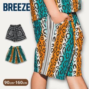 BREEZE ブリーズ ハーフパンツ 子供服 ズボン パンツ ボトムス 半ズボン ウエストゴム 短パン 総柄 サイドライン レインボー J223974｜s-martceleble