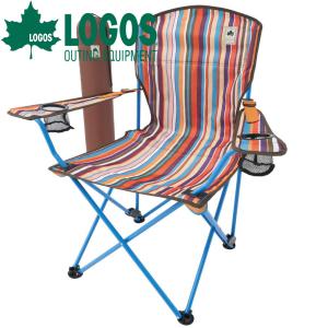 ロゴス LOGOS ROSY リクライナーチェア-BB オレンジストライプ 折りたたみ 椅子 おしゃれ キャンプ チェア 折り畳み チェアー コンパクト 軽量 軽い 収束式｜s-martceleble