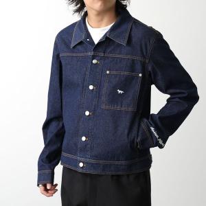 MAISON KITSUNE メゾンキツネ デニムジャケット STRAIGHT DENIM JACKET MM02112WW0081 メンズ 長袖 コットン 胸ポケット ロゴ 刺繍 P470/INDIGO｜s-musee