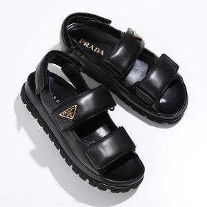 PRADA プラダ フラットサンダル 1X416N 038 レディース ナッパレザー トライアングルロゴ シューズ 靴 F0002/NERO｜s-musee