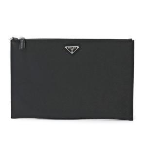 PRADA プラダ メンズ 2NG001 PN9 F0002 クラッチバッグ ドキュメントケース 書類ケース 書類入れ サフィアーノレザー カラーNERO/ブラック 92880