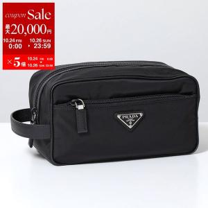 PRADA プラダ 2NA819 2DMH F0002 Re-Nylon リナイロン セカンドバッグ トラベルポーチ三角ロゴ金具プレート ハンドル付き NERO/ブラック メンズ レディース