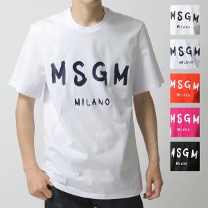 MSGM エムエスジーエム 2740 2840 MM97 カラー5色 半袖 Tシャツ カットソー クルーネック オーバーサイズ  ペイントロゴT  メンズ