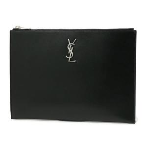 SAINT LAURENT サンローランパリ 453249 0SX0E レザー クラッチバッグ カサンドラロゴ 鞄 1000 メンズ