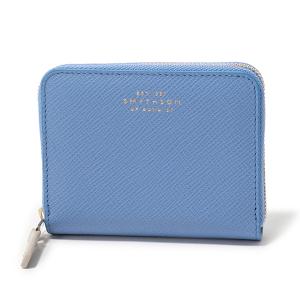 SMYTHSON スマイソン 1017178 PMA SML ZIP AROUND PRS 4CC レザー コインケース 小銭入れ ミニ財布 NILE-BLUE レディース メンズ