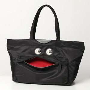 ANYA HINDMARCH アニヤハインドマーチ 152945 E/W Tote Eyes ナイロン トートバッグ トラベルバッグ Black 鞄 レディース｜s-musee