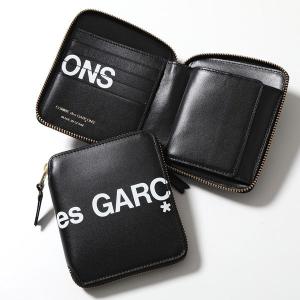 COMME des GARCONS コムデギャルソン 二つ折り財布 HUGE LOGO SA2100HL メンズ レディース レザー ロゴ 小銭入れあり BLACK｜s-musee