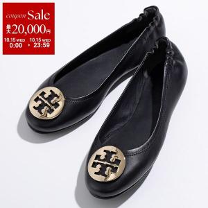 TORY BURCH トリーバーチ 50393 MINNIE TRAVEL BALLET WITH METAL LOGO フラットパンプス バレエシューズ ロゴ レザー 013 靴 レディース｜s-musee