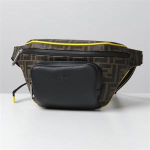 FENDI フェンディ 7VA446 A80Q F17Q0 レザーコンビ ボディバッグ ベルトバッグ ウエストポーチ FF ズッカ柄 メンズ