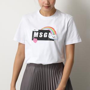 MSGM エムエスジーエム 3041 MDM169 半袖 Tシャツ カットソー クルーネック コットン ロゴT 01 レディース｜s-musee