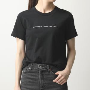 DIESEL ディーゼル 00SBGH 0HERA T-SILY-COPY クルーネック 半袖 Tシャツ カットソー ちびロゴT コットン リフレクター 900 レディース｜s-musee