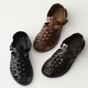 BRADOR ブラドール 34766 カラー3色 レザー フラットサンダル グルカサンダル グラディエーター 靴 レディース