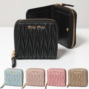MIUMIU ミュウミュウ 二つ折り財布 レディース 5ML522 N88 カラー5色 MATELASSE マテラッセ レザー ミニ財布 ロゴメタル｜s-musee