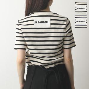 【美品】JILSANDER ボーダーTシャツ/レディースLサイズ JIL SANDER JILSANDER ジルサンダー トップス バッグロゴ