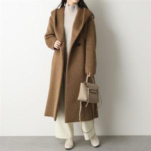 S MAX MARA エス マックスマーラ ファーコート レディース EGERIA アルパカ ウール カシミヤ フーテッドコート ガウンコート ベルテッドコート 002｜s-musee