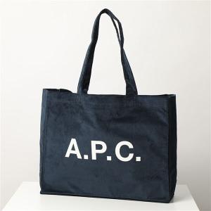 APC A.P.C. アーペーセー トートバッグ shopping diane COETQ M61443 レディース メンズ コーデュロイ ロゴ 鞄 IAK/DARK-NAVY｜s-musee