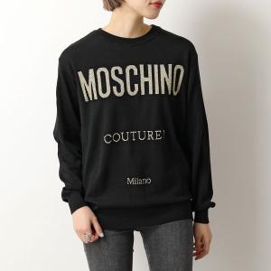 MOSCHINO COUTURE! モスキーノ クチュール ニット A0923 5500 レディース ウール クルーネック プルオーバー ロゴ メタリック ラメ 0555｜s-musee