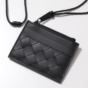 BOTTEGA VENETA ボッテガヴェネタ コインケース カードケース 598697 VCPQ3 メンズ レディース イントレチャート レザー ネックストラップ ミニ財布 8984｜s-musee