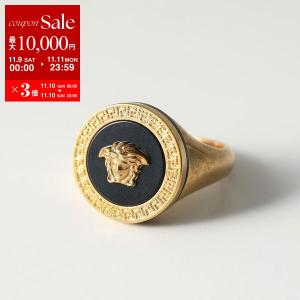 VERSACE ヴェルサーチ リング DG57285 DJMR メンズ メドゥーサ 指輪 アクセサリー K41T/Black-TrlbuteGold｜s-musee