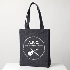 APC A.P.C. アーペーセー バッグ tote gultare polgnard COCSX M61441 レディース メンズ トートバッグ  デニム ロゴ プリント 鞄 IAI/INDIGO
