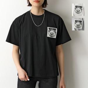 MOSCHINO COUTURE! モスキーノ クチュール 半袖 Tシャツ V0704 5440 レディース カットソー ラバーロゴT クルーネック コットン テディベア カラー2色｜s-musee