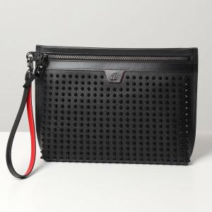 Christian Louboutin クリスチャンルブタン クラッチバッグ Citypouch シティポーチ 1225143 メンズ リストレット付き レザー 鞄 CM53/BLACK-BLACK｜s-musee