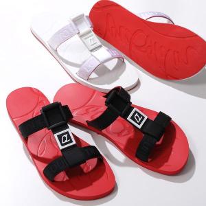 Christian Louboutin クリスチャンルブタン サンダル Surf Flat サーフ フラット 1221069 メンズ シューズ CLロゴ ジャガードロゴ 靴 カラー2色｜s-musee